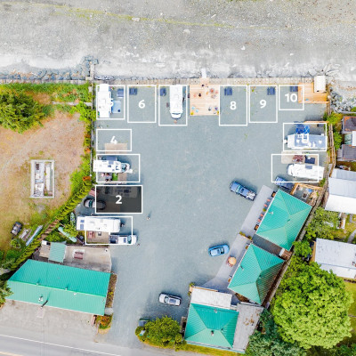 Space 2 highlighted in an RV park with 12 numbered spots.