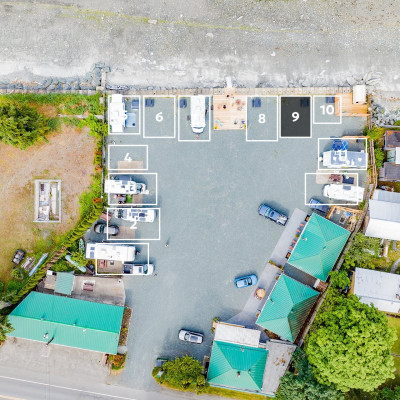 Space 9 is highlighted in this RV parking area.